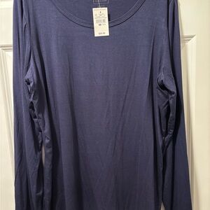 Ashley Stewart Deep Blue Long Sleeve Top